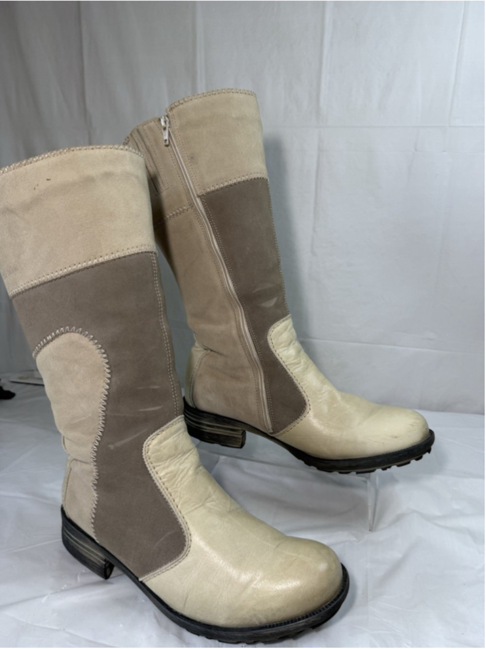 Josef Seibel Echt Lammfell Mid-Calf Suede Leather Boots Size 11